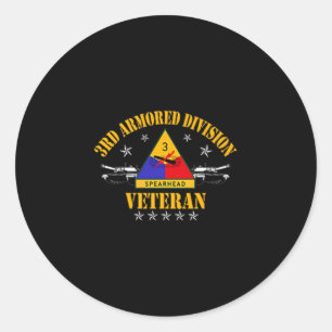 Pegatina Redonda 3.ª División Armada Veterana Vintage Patriótica Fl