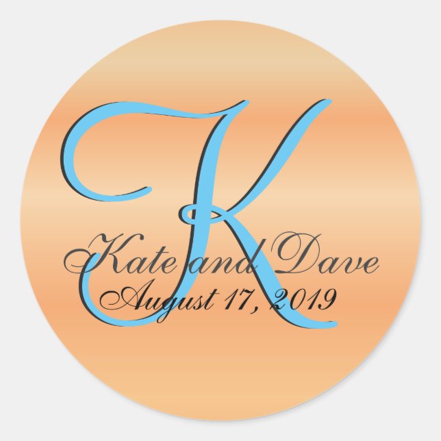 Pegatina Redonda 3.ᵉʳ Amarrón Rojo Monograma (Anverso)