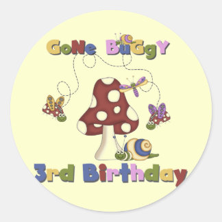 Pegatina Redonda 3.ᵉʳ Bug Birthday Tshirts y regalos