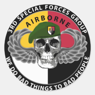 Pegatina Redonda 3.ᵉʳ Cráneo De Las Fuerzas Especiales