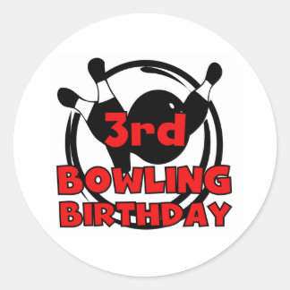 Pegatina Redonda 3.ᵉʳ cumpleaños de boliche