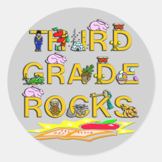Pegatina Redonda 3.ᵉʳ Grado Rocks