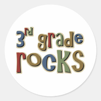 Pegatina Redonda 3.ᵉʳ Grado Rocks Tercero