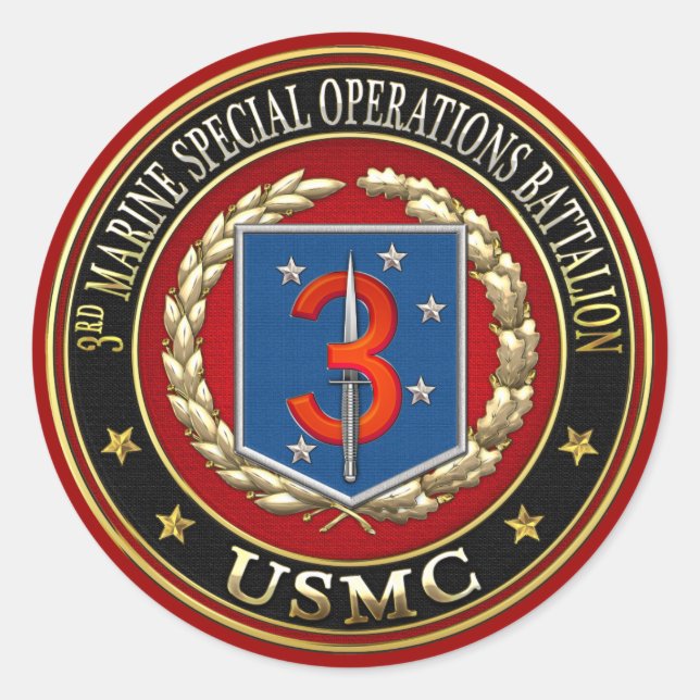 PEGATINA REDONDA 3.ᵉʳ MSOB [3D] (Anverso)