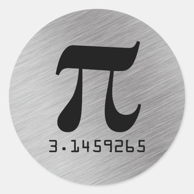 Pegatina Redonda 3.1459265 Constante Matemática Pi (Anverso)