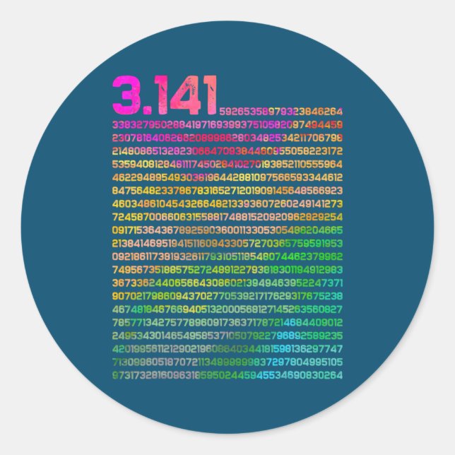 Pegatina Redonda 3 14 Maestra de Física Matemática Número irraciona (Anverso)