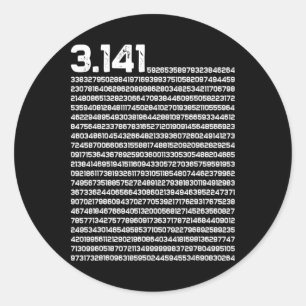 Pegatina Redonda 3.14 Pi Day Matemáticas Número Irracional Pi