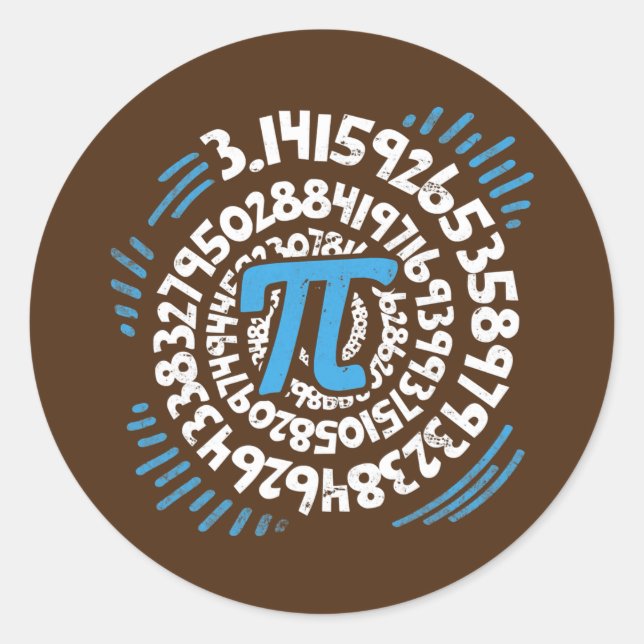 Pegatina Redonda 3 14 Pi Pop Art Spiral Math Science Geek Pi Day (Anverso)
