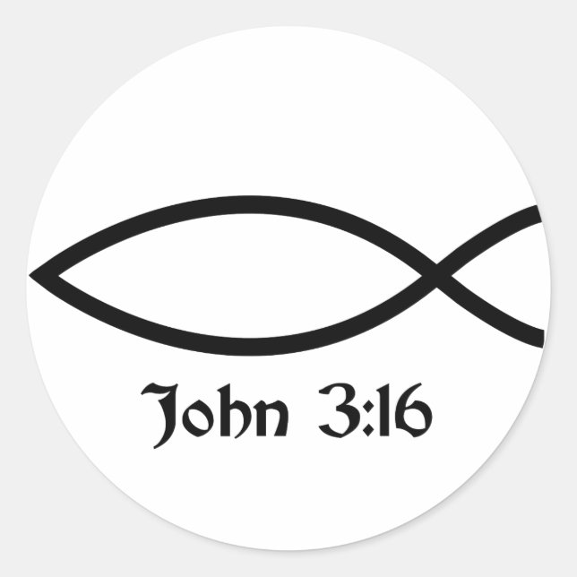 Pegatina Redonda 3:16 de Juan (Anverso)