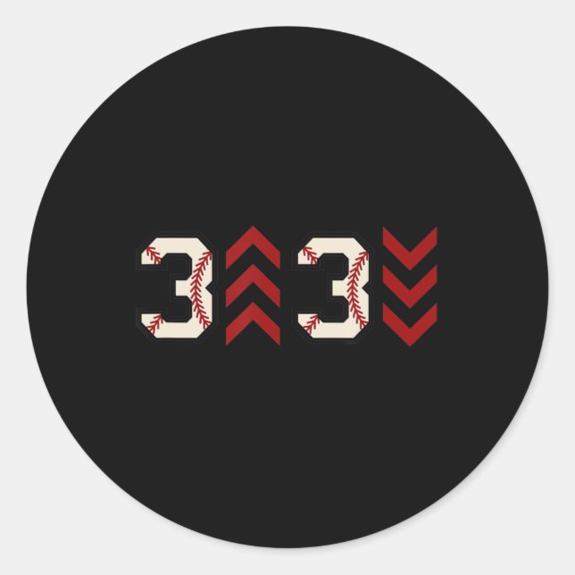 Pegatina Redonda 3 arriba 3 abajo Tres hacia arriba Tres hacia abaj (Anverso)