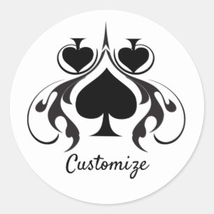 Pegatina Redonda 3 Black Spades Tribal Thunder_Cove