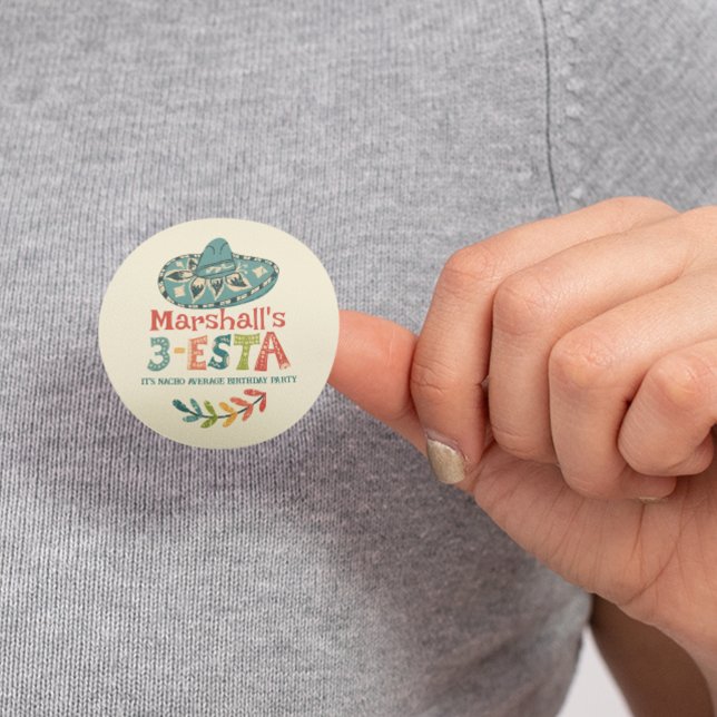 Pegatina Redonda 3-Esta Cumpleaños Personalizado (Subido por el creador)