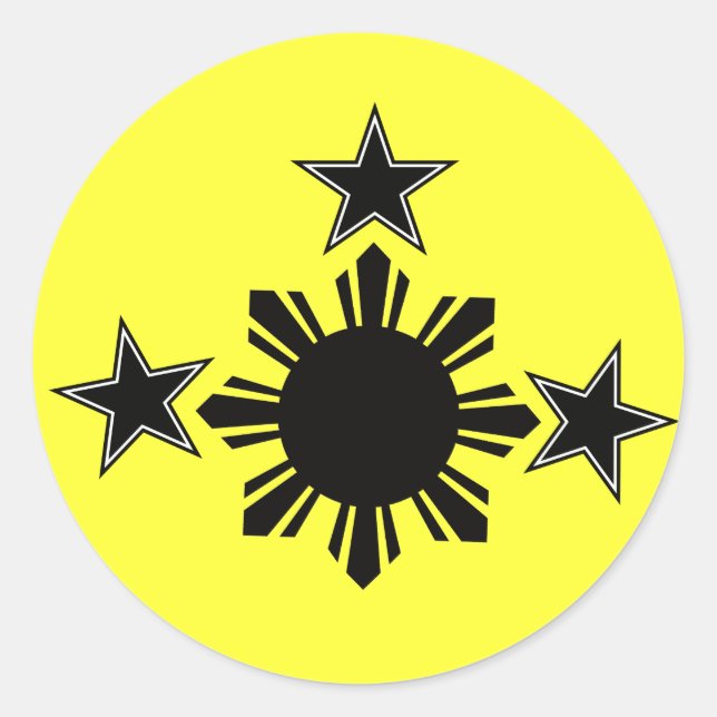 Pegatina Redonda 3 estrellas y un sol (Anverso)