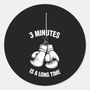 Pegatina Redonda 3 Minutos Es Un Largo Tiempo Boxeo Kickboxing Boxe