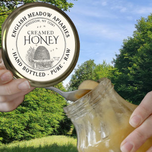 Pegatina Redonda 3 OZ CREAMED Honey Label Skep embotellado