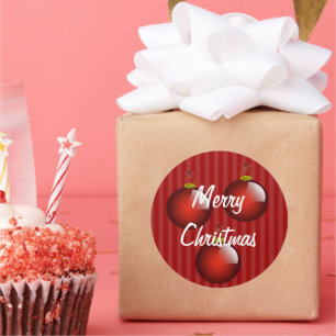 Pegatina Redonda 3 Pegatinas de ornamentos rojos