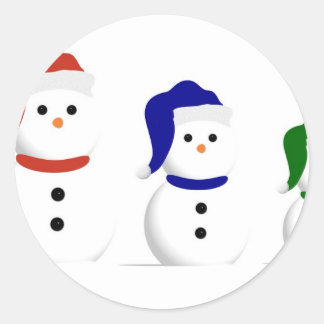 Pegatina Redonda 3 Wise Snowmen