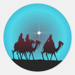 Pegatina Redonda 3 WISEMEN & STAR por SHARON SHARPE