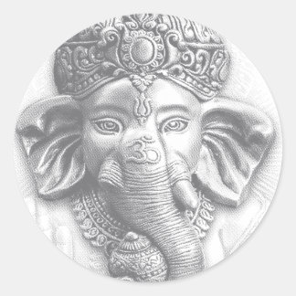 Pegatina Redonda 3d Lord Ganesha - Om