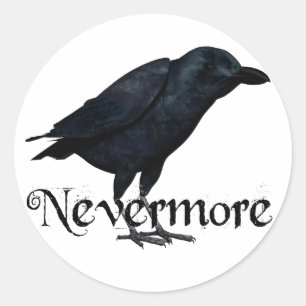 Pegatina Redonda 3D Nevermore Raven