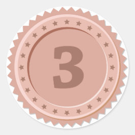 Pegatina Redonda 3rd Place Bronze Medal