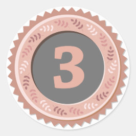 Pegatina Redonda 3rd Place Bronze Medal Dark