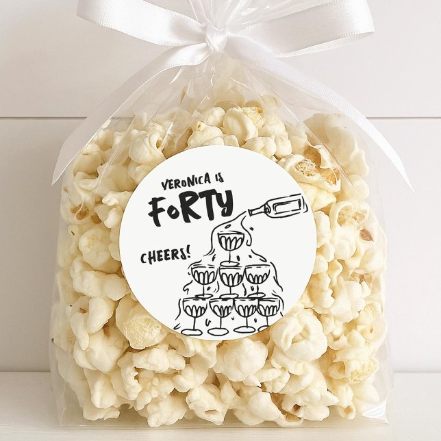 Pegatina Redonda 40.ª mano de cumpleaños atrajo Pegatinas de favore (Subido por el creador)