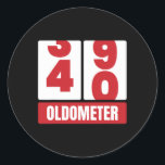 Pegatina Redonda 40.º 40 Cumpleaños Gracioso Regalo Hombres Mujeres<br><div class="desc">40.º 40 Cumpleaños Gracioso Regalo Hombres Mujeres Oldometer -40</div>