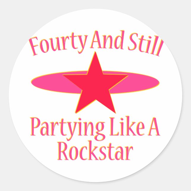 Pegatina Redonda 40.º cumpleaños (Anverso)