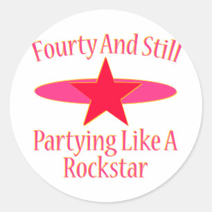 Pegatina Redonda 40.º cumpleaños