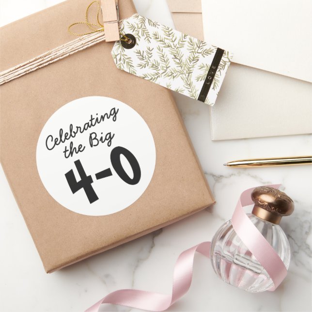 Pegatina Redonda 40 Aniversario - Celebración de los 40 Pegatinas (Regalar)