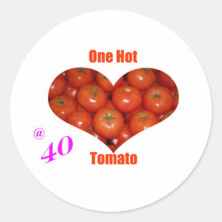 Pegatina Redonda 40 Un Tomate Caliente