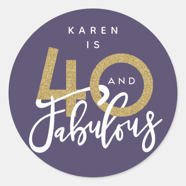 Pegatina Redonda 40 y fabulosos pegatinas (Anverso)