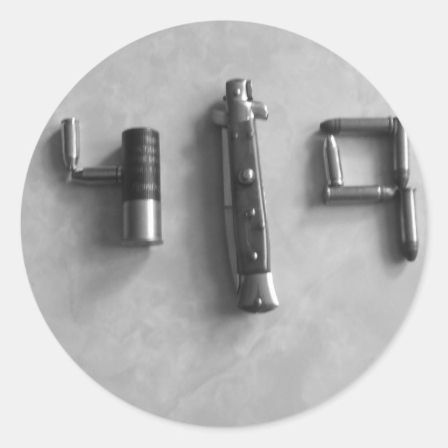 Pegatina Redonda 419 Herramientas (Anverso)