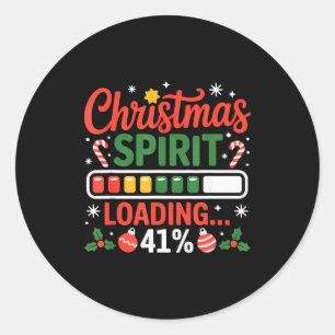 Pegatina Redonda 41 Meme Espíritu de Navidad Cargando 41% Four One 