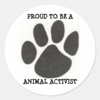 PEGATINA REDONDA 4233078725, ORGULLOSO DE SER UN , ACTIVISTA ANIMAL
