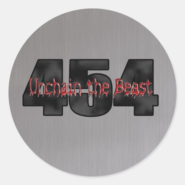 Pegatina Redonda 454 Big Block Beast chevy (Anverso)