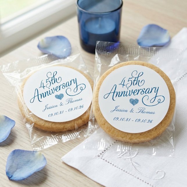 Pegatina Redonda 45.º Aniversario de Bodas de Zafiro (Subido por el creador)