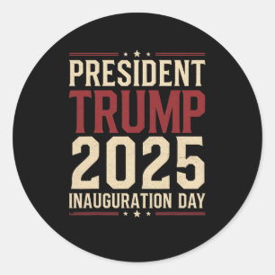 Pegatina Redonda 47.ª inauguración del presidente Donald Trump