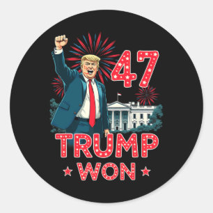 Pegatina Redonda 47.ª investidura del presidente Donald Trump