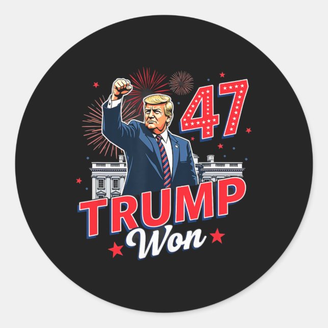 Pegatina Redonda 47.ª investidura del presidente Donald Trump 5 (Anverso)
