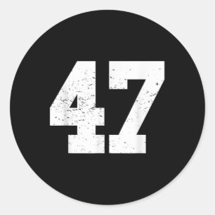 Pegatina Redonda #47 Fan Player T Shirt Número 47 Game Winne