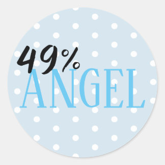 Pegatina Redonda 49% Angel - personalizable