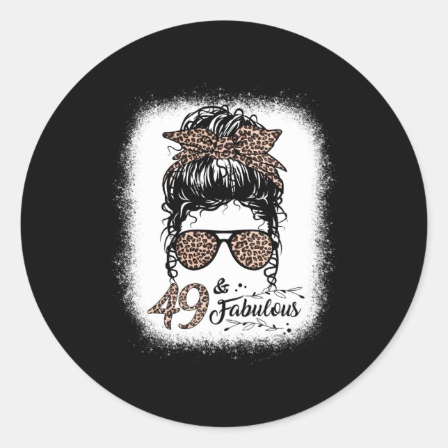 Pegatina Redonda 49 Fabuloso Mesy Bun Leopard 49º (Anverso)