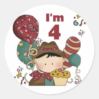 Pegatina Redonda 4.ª Cowboy Tshirts y regalos