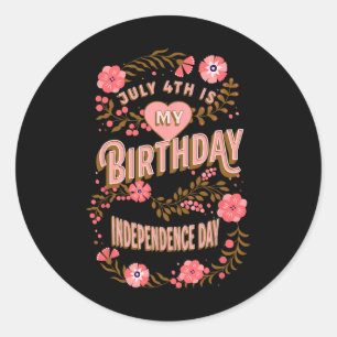 Pegatina Redonda 4.ª Floral del Día de la Independencia