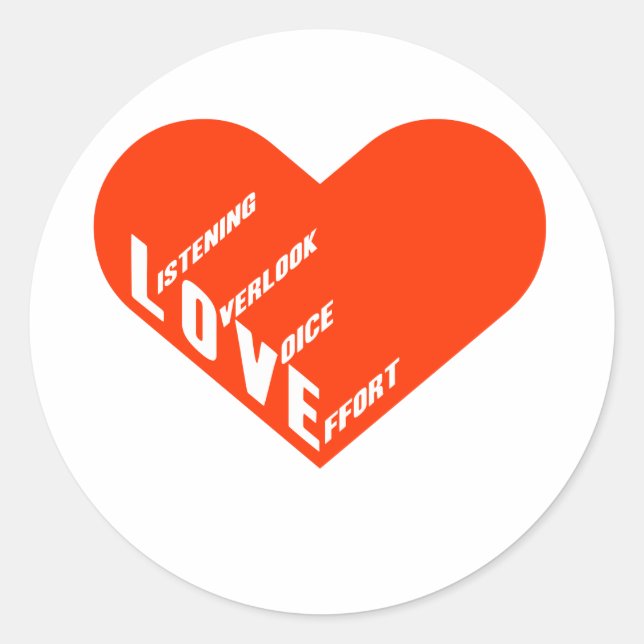 Pegatina Redonda 4.º amor (Anverso)