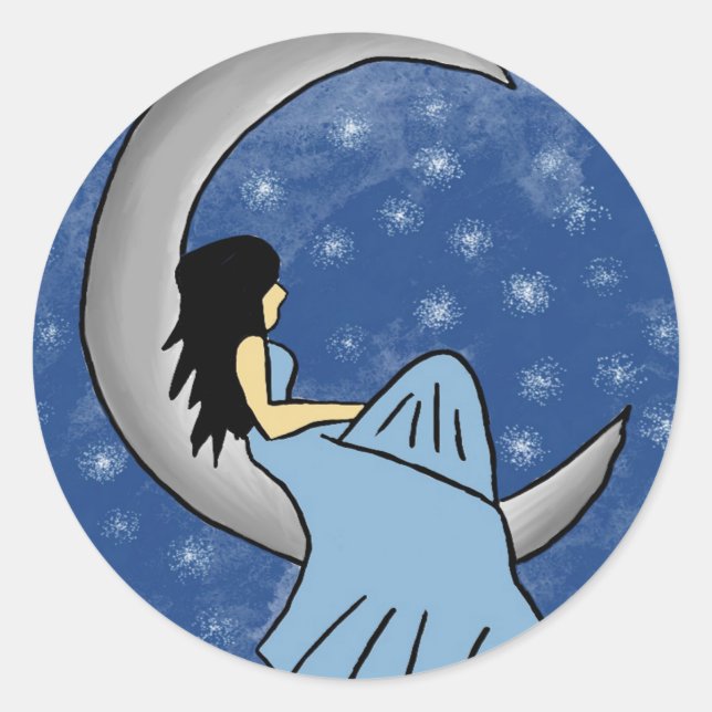 Pegatina Redonda 4.º luna (Anverso)
