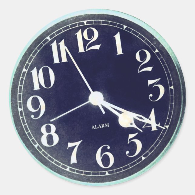 Pegatina Redonda 4;20 reloj clásico (Anverso)