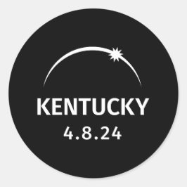 Pegatina Redonda 4.8.24 Eclipse solar Kentucky